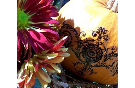 Tattooed Fruit and Pumpkin Centerpieces