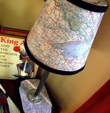 Make a Mod Podge Map Lamp