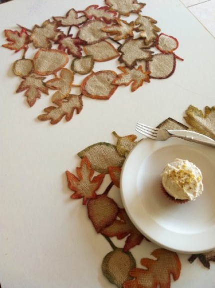 Burlap Leaf Placemats