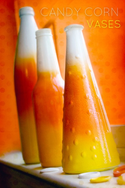 Candy Corn Bottle Vases