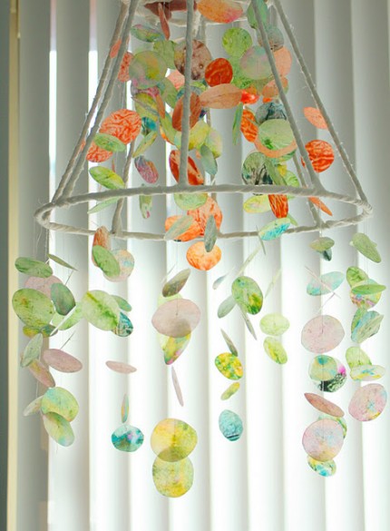 Wax Paper Crayon Chandelier