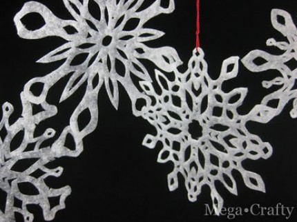 Coffee Filter Snowflakes