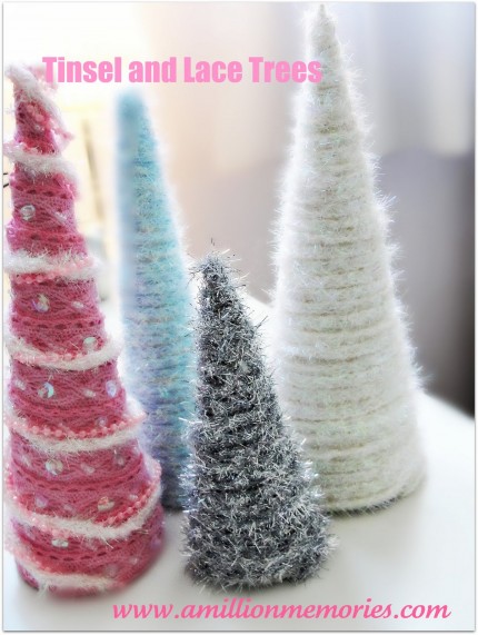 Tinsel and Lace Cone Trees