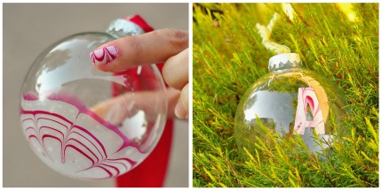 Candy Cane Marbled Ornament