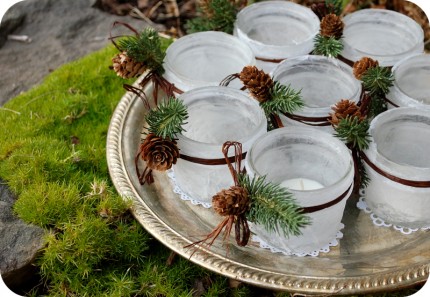 Frosted Votive Centerpiece