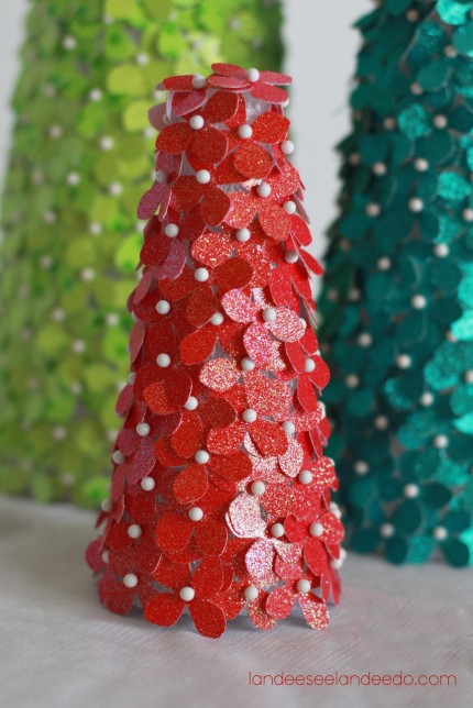 Glittered Card Stock Trees