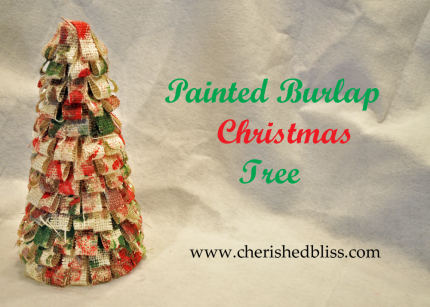 Painted Burlap Christmas Tree