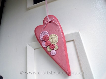 Valentine Rosette Heart for Your Door