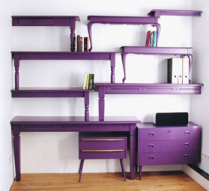 Recycled Furniture Desk and Shelves