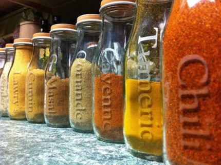 Etched Glass Spice Bottles