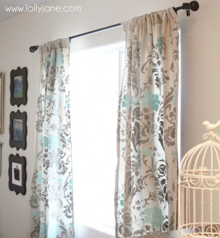 Pretty Stenciled Curtains