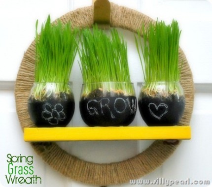 Spring Wheat Grass Wreath