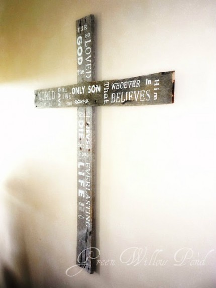 Rustic Subway Art Cross