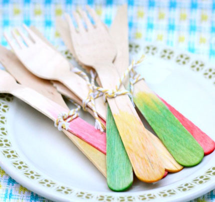 Dip Dyed Wooden Cutlery