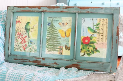 Vintage Prints in an Old Window