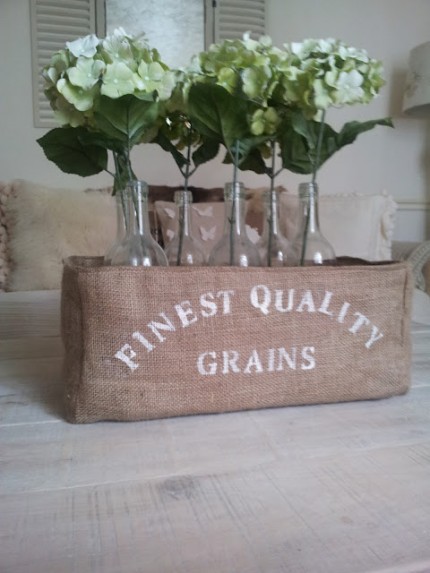 Faux Grain Sack Storage Box