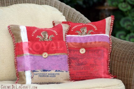 Burlap Rice Sack Pillows