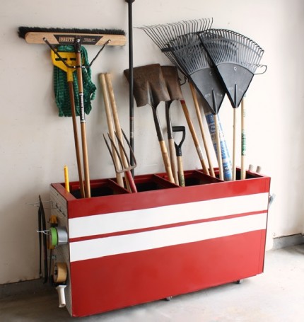 File Cabinet Turned Garage Storage