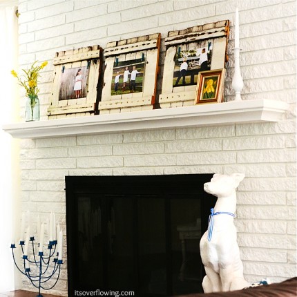 Picket Fence Inspired Mantel and Frames