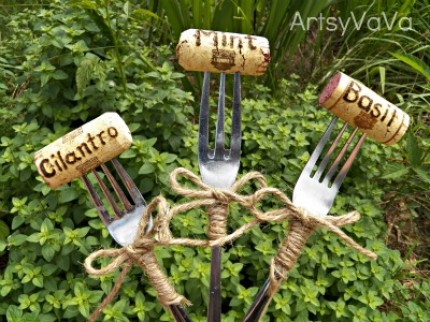 Cork on a Fork Plant Markers