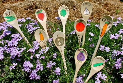 Wooden Spoon Garden Stakes