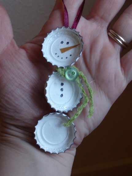 Bottle Cap Snowman