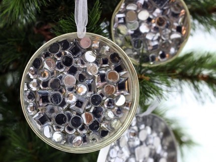 Rhinestone Recycled Ornament