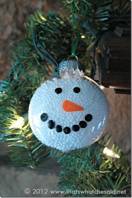 Glass Snowman Ornament