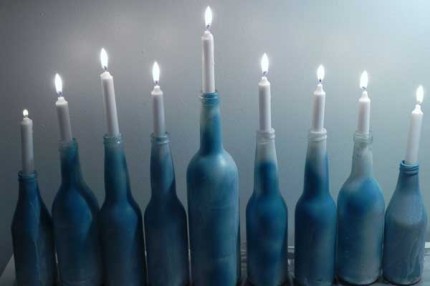 Craft Ideas Glass Bottles on Glass Bottle Menorah By Home And Garden Editor