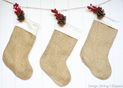 Burlap Christmas Stockings