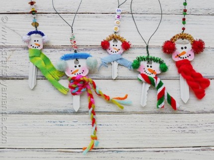 Recycled Key Snowmen