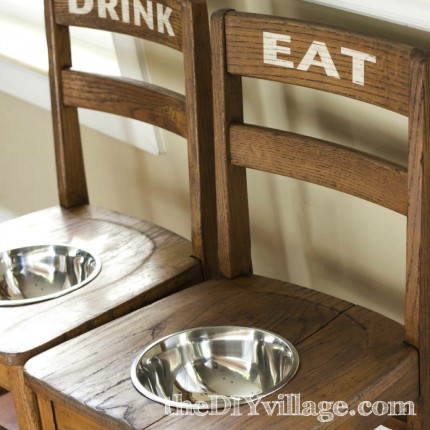 DIY Dog Bowl Chairs