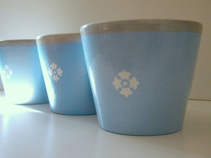 French Herb Painted Pots