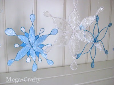 Faux Stained Glass Snowflakes