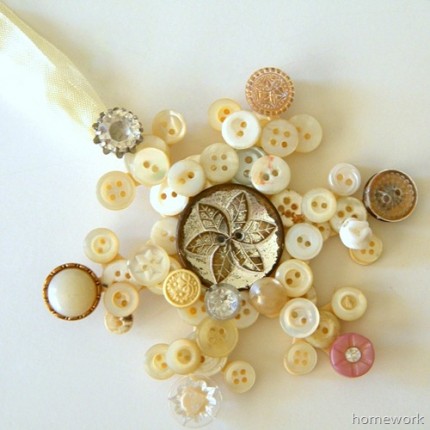 Vintage Button Snowflake