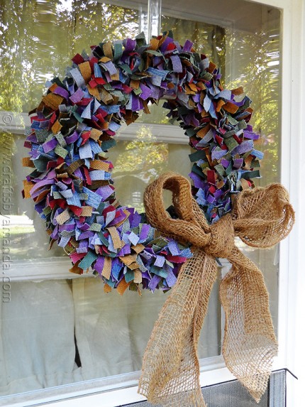 Multi Colored Denim Scrap Wreath