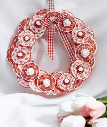 Cupcake Liner Valentine Wreath