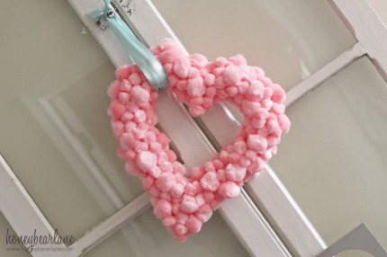 Fluffy Pink Valentine Pom Pom Wreath