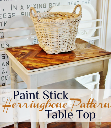 Herringbone Paint Stick Table