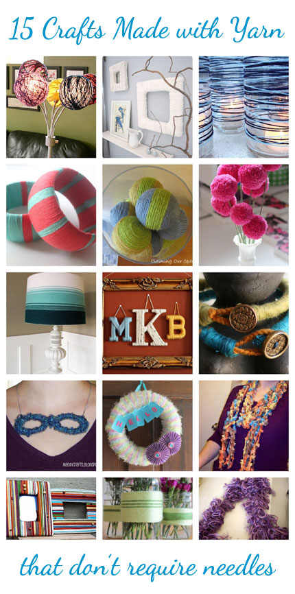 15 Crafts Made with Yarn that don't require needles @craftgossip