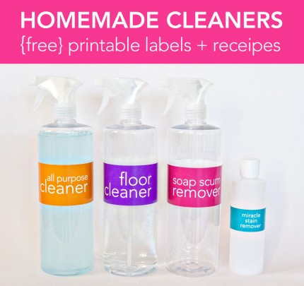 Spring Cleaning 101: Cleaning Tips, Homemade Recipes and Free Printable Labels @craftgossip