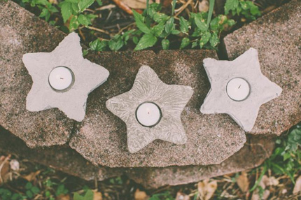 Star Votive Holders with Cement