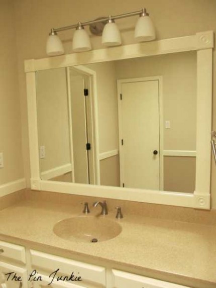 framed bathroom mirror