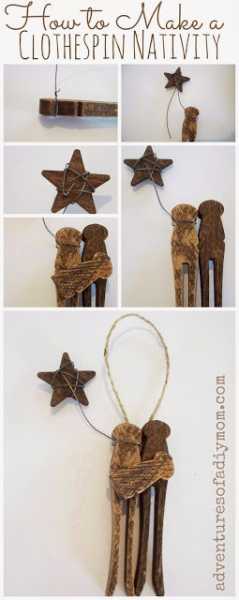 clothespin nativity Collage