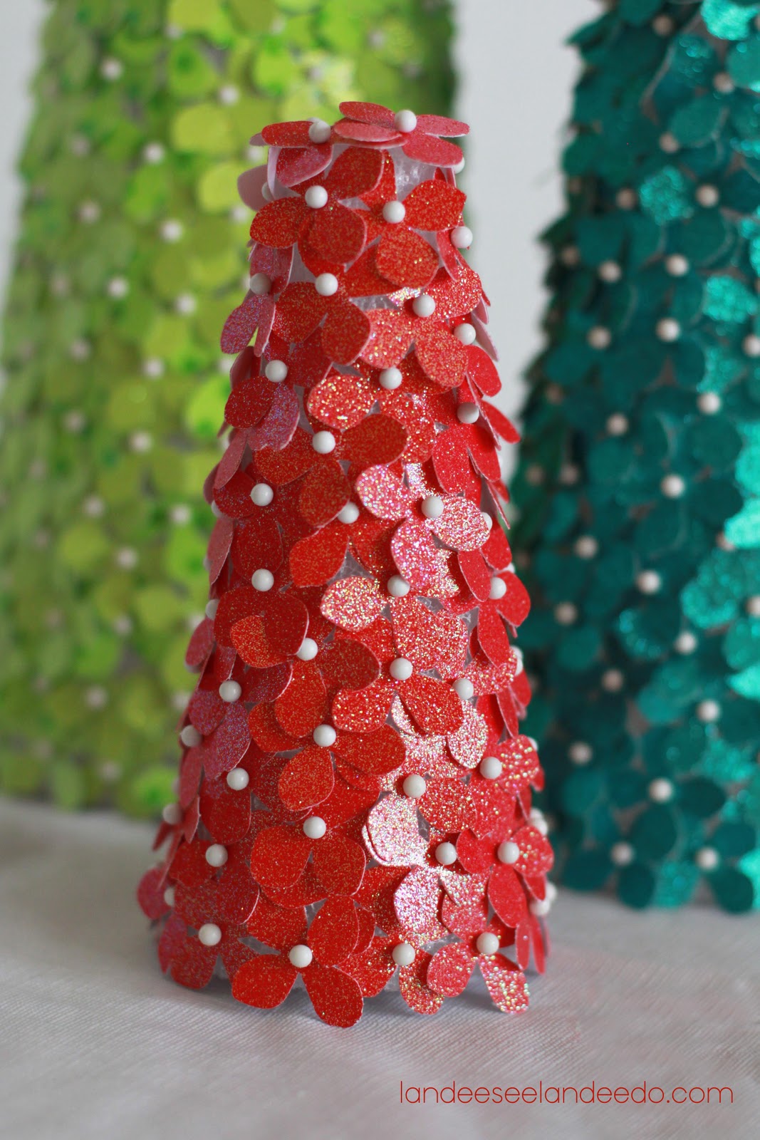 Glittered Card Stock Trees – Home and Garden
