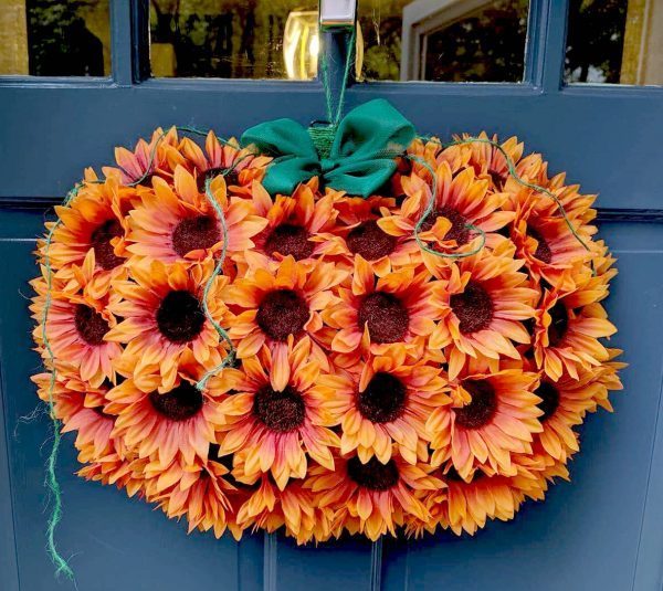 Hello Fall Sunflower Pumpkin Truck Sign, Wreath Supplies, Wreath